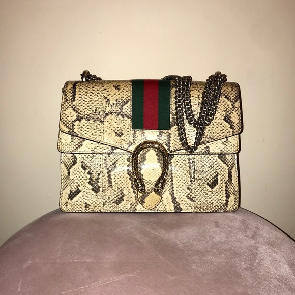 Gucci Handbags - GUCCI Dionysus beige python bag medium
